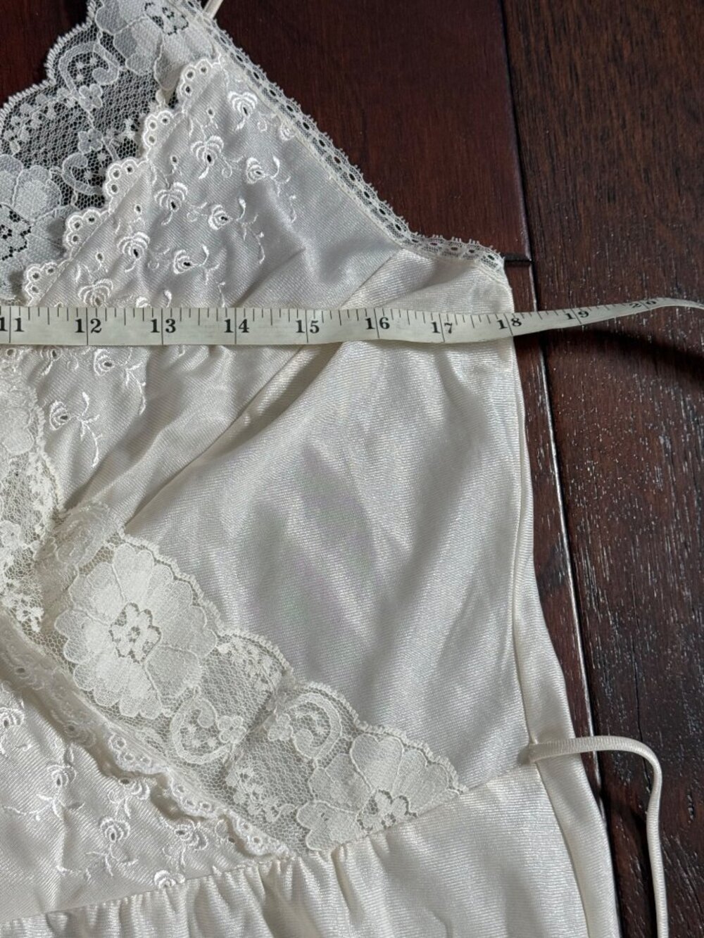 Vintage White Sheer Nylon Lace Trim Nightgown With Spaghetti Straps Women Medium - Picture 8 of 13